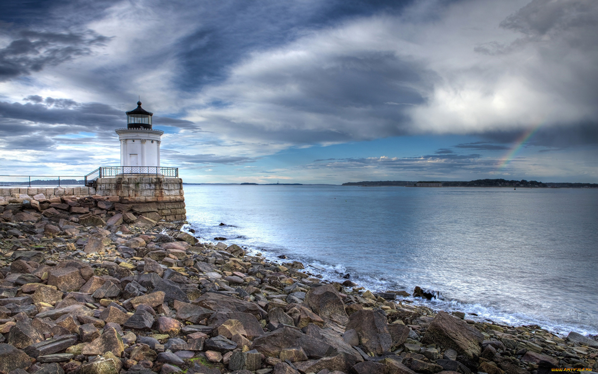 portland breakwater light, usa, , , portland, breakwater, light